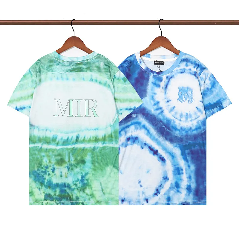 Men's T-Shirts Summer Men High Street Loose Short Sleeve Tees Tie Dye Graphic Letter Print Casual Hip Hop Half Sleeve T-Shirt