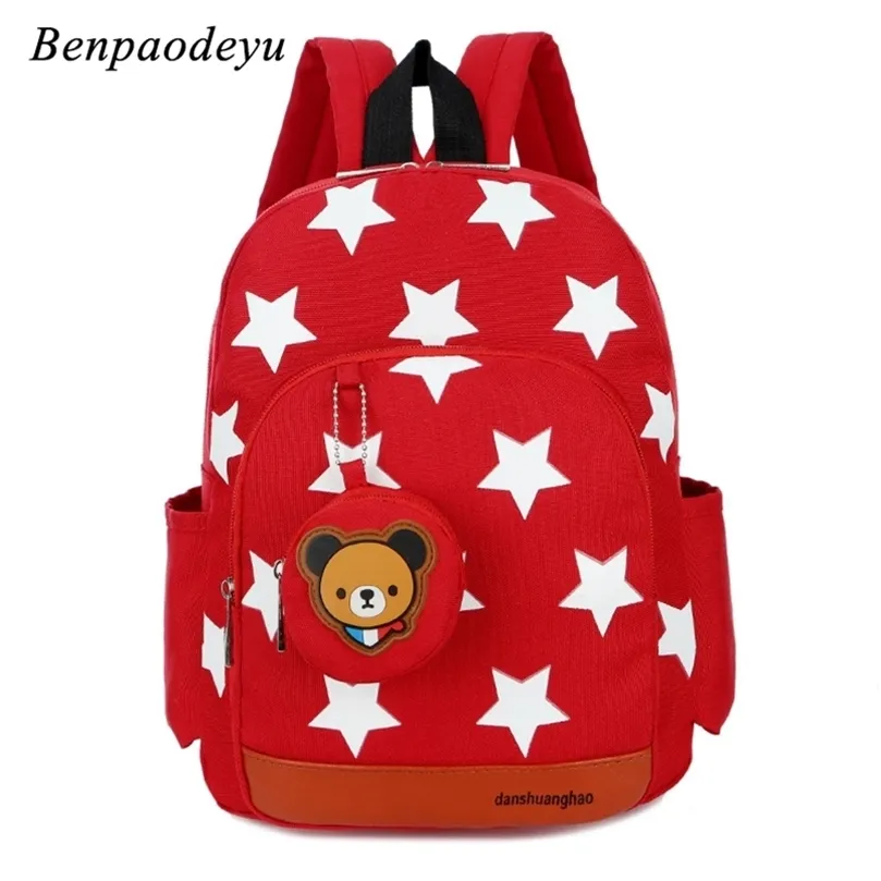 Kids Backpacks Cute Cartoon Printed School Bags for Kindergarten Girls Boys Children Double Shoulder Large Capacity Bags 220425