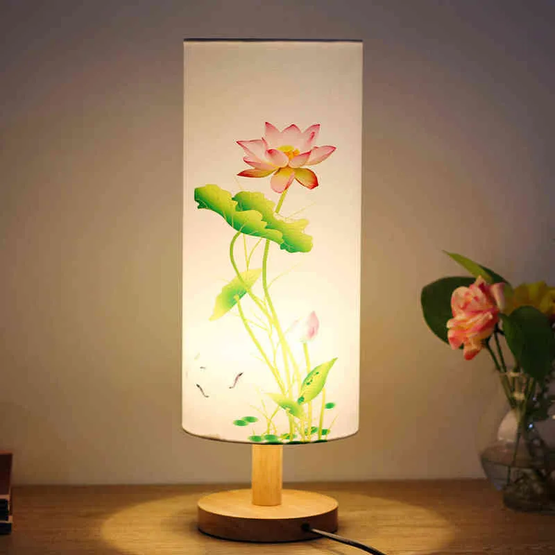 Chinese Wind Table Lamp Modern Chinese Bedroom Bedside Table Lamp Creative Warm Chinese Style Table Lamp H220423