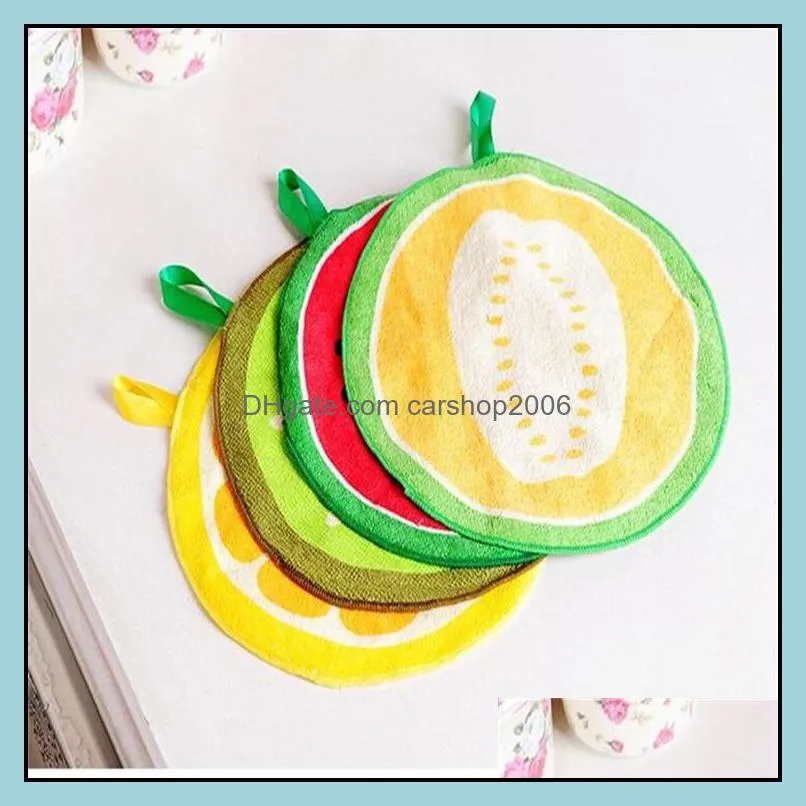 lovely fruit print hanging kitchen hand towel microfiber towels quick-dry cleaning rag dish cloth wiping napkin wq323