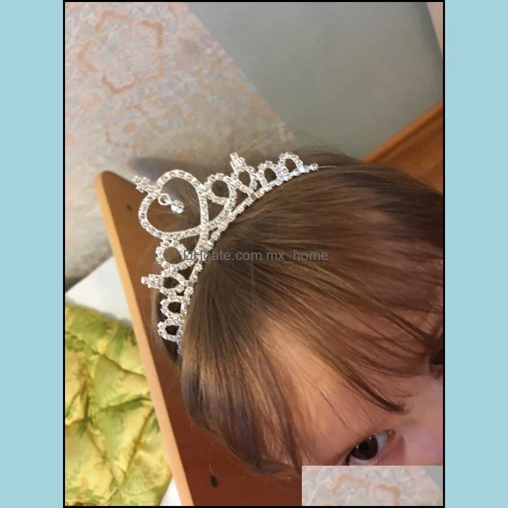 Girls Princess Crystal Tiara Crown For Birthday Party