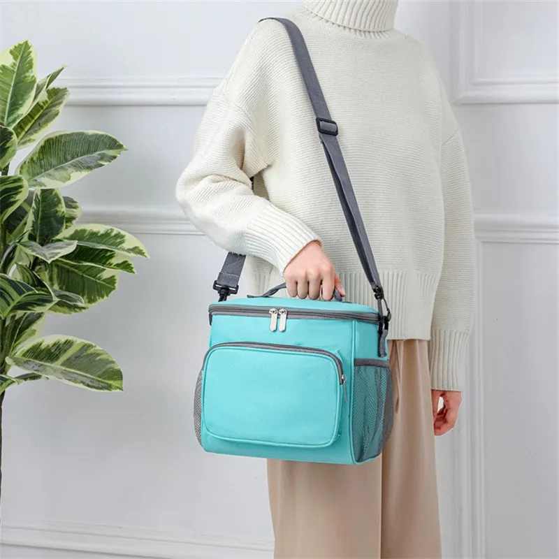 Bolsas portáteis de lanchonetes Oxford Fable Bolsa Pacote de gelo térmico Cooler térmico Bento bolsa campus Escola de piquenique caixa de armazenamento Bolsas Tote Bolsas de grande capacidade