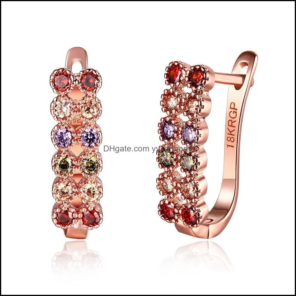 Clip-On Screw Back Earrings Jewelry Beautif Design 18K Rose Gold Plated Clip With Zircon Women Fashion Party Drop Delivery 2021 1Mbvf
