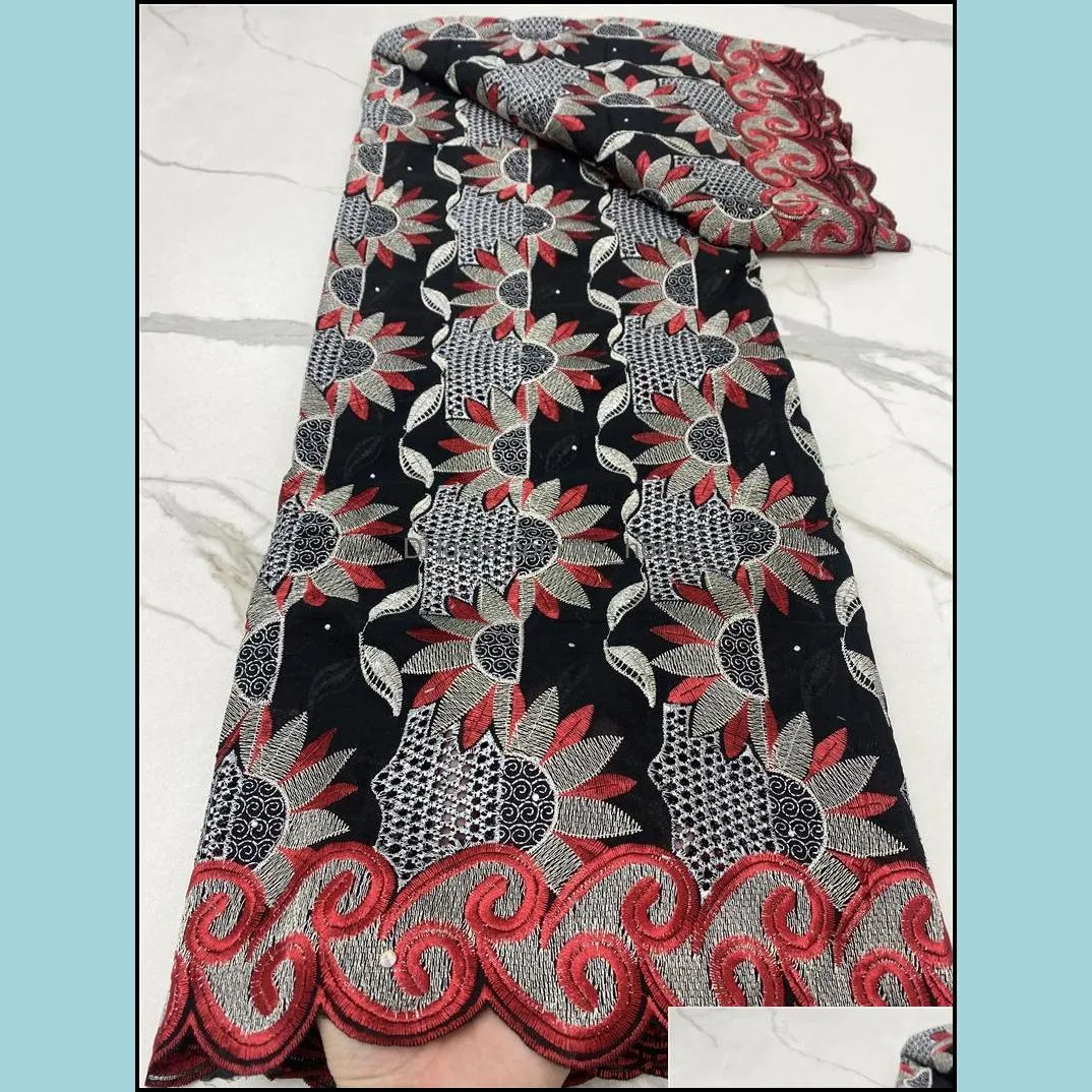 Ribbon PGC African Lace Fabric High Quality 2022 Cotton Swiss Voile Switzerland 5 Yards Sewing Dress For Wedding YA4736B-3