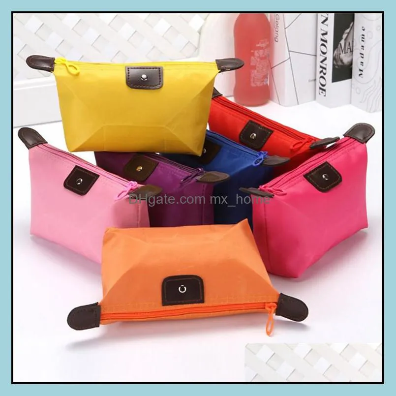 2021 50pcs candy color travel makeup bags women`s lady cosmetic bag pouch clutch handbag hanging jewelry casual purse