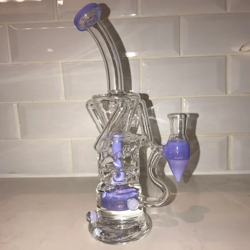 Spiral Glass Bong Ice Catcher Hookah Rookwaterpijpen Heady Shisha Dab Rig en PERC Oil Rigs Bubbler met 14 mm gewrichtsbanger