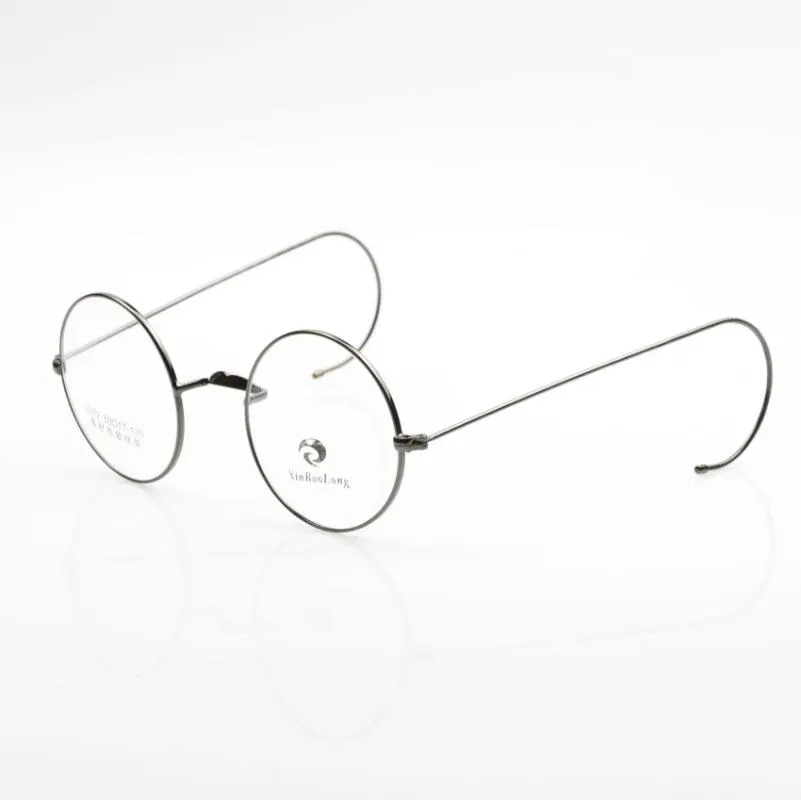 Modne okulary przeciwsłoneczne ramy retro okrągłe okulary sprężyny elastyczne optyczne okulary vintage nitkowate okulary klasyczne regulowane okulary