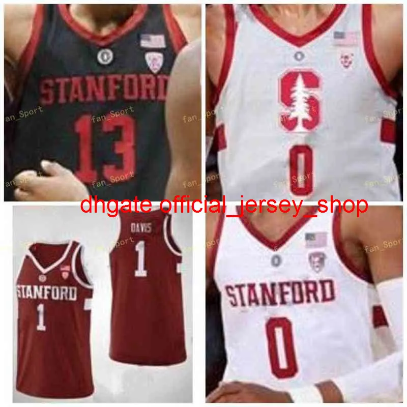 College NCAA Stanford Cardinal Basketball Jersey 0 Kz Okpa 1 Daejon Davis 2 Bryce Wills 4 Isaac White 5 Kodye Pugh Customed zszyte