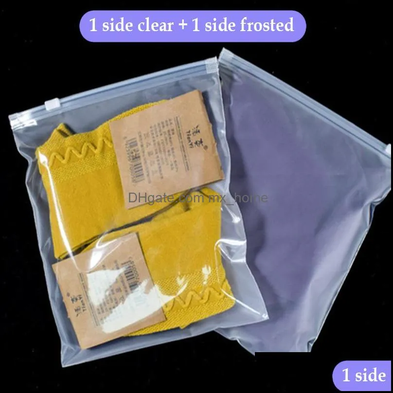 50pcs Frosted zip seal ziplock plastic bags for clothing Zipper Bags with Printed for Clothing Coat Jeans Hoodies Package