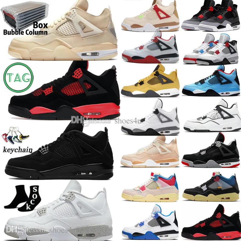 Парус Oreo Black Cat 4 4s Мужская баскетбольная обувь Bred University Blue Fire Red Thunder White Cement Noir Lightning Military Grey Мужские спортивные женские кроссовки Кроссовки