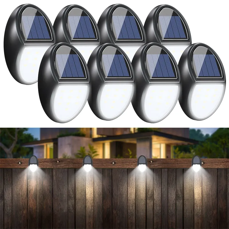 Luz de deck solar exterior 10led solar lâmpada à prova d'água quintal de parede para varanda pátio piscina escadas jarda jardim caminho decoração