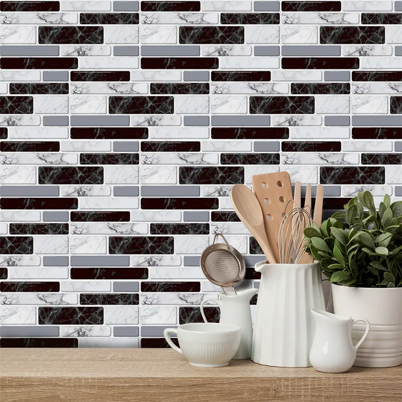 9 27 Adesivi Piastrelle In Mattoni A Mosaico Carta Da Parati Da Cucina  Bagno Impermeabile Autoadesivo Fai Da Te Adesivo Da Parete Home Decor Decal  220607 Da 10,34 €