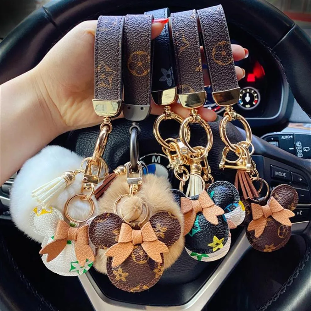 Chaves de carro de carro de design de mouse clássico Favor de charme de charme de charme de charme para homens Presente Fashion PU Leather Animal Key221V