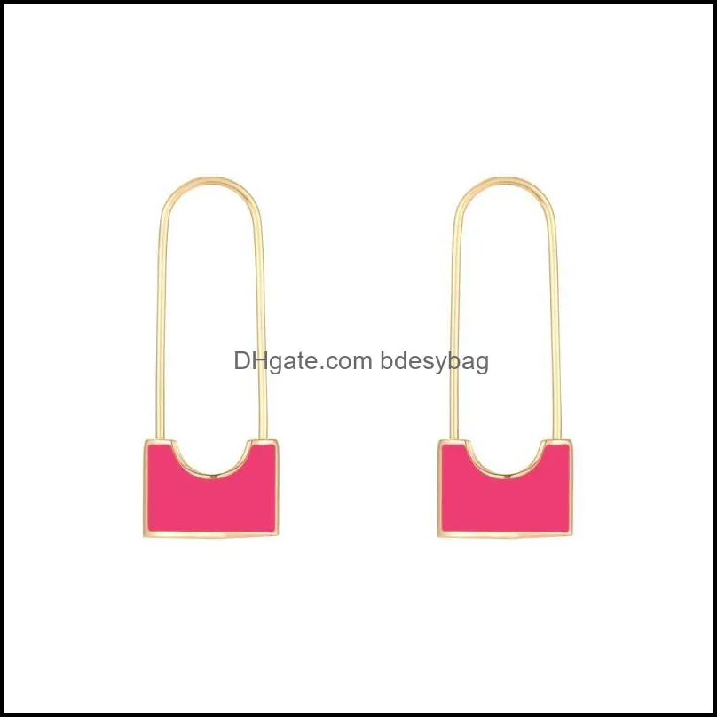 dangle & chandelier 2022 stainless steel pvd enamel colorful pin earrings for women tarnish free hypoallergenic lock drop earring y2k