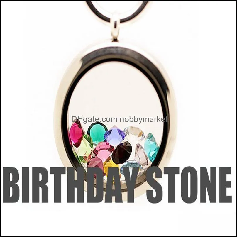 120Pcs/lot 12 Colors Small Birthday Stone Charms Fit For Glass Living Memory Floating Locket Gifts for Kids Women Men