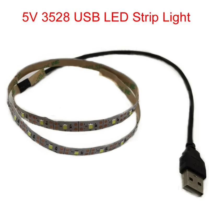 Strips LED Strip Licht 5V 3528 1 meter 5 Warm Kool Wit Roze Groen Blauw Red SMD Ribbon Plafond Cabinet Waterdichte Stripled