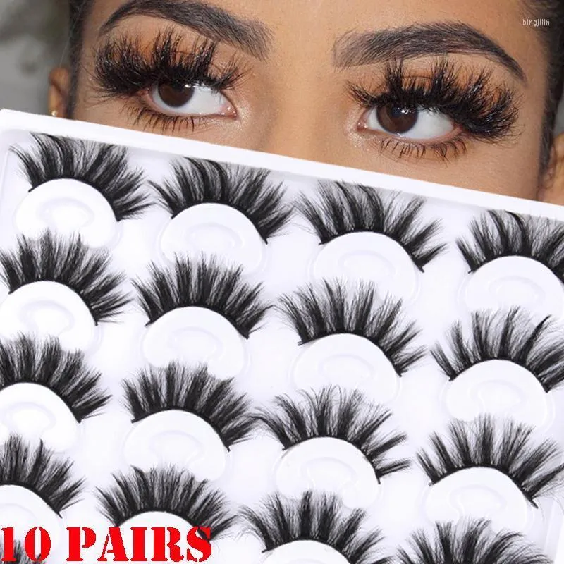 False Eyelashes 10 Pairs 3D Mink Thick Long Natural Hair Fake Lashes Fluffy Wispy Mixed Eye Lash Makeup Extension Tools