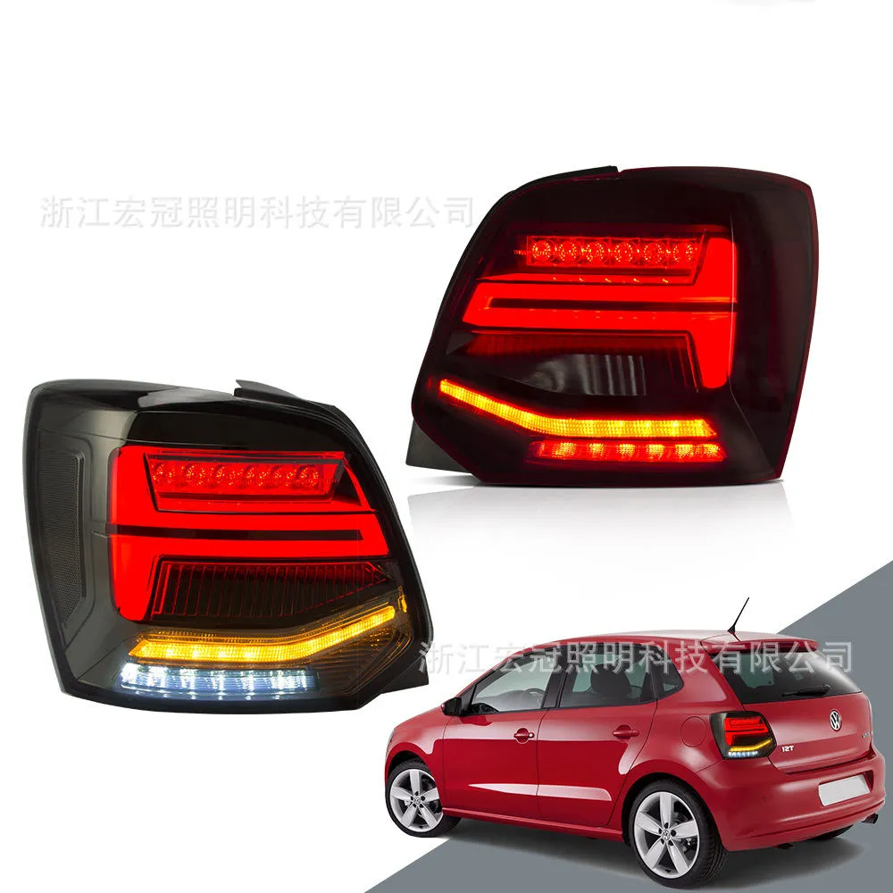 Bil Taillight LED -baklampan för VW Polo Daytime Running Lights High Beam Fog Brake Tail Lighting Assembly