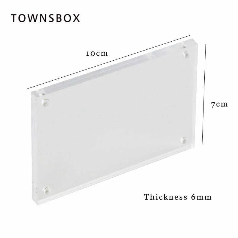 Acrylic Block Frame Magnetic Wall Mount Price Tag Display Wall Sticker Paper Info Frame Door Sign Holder Plate Name Card Cover