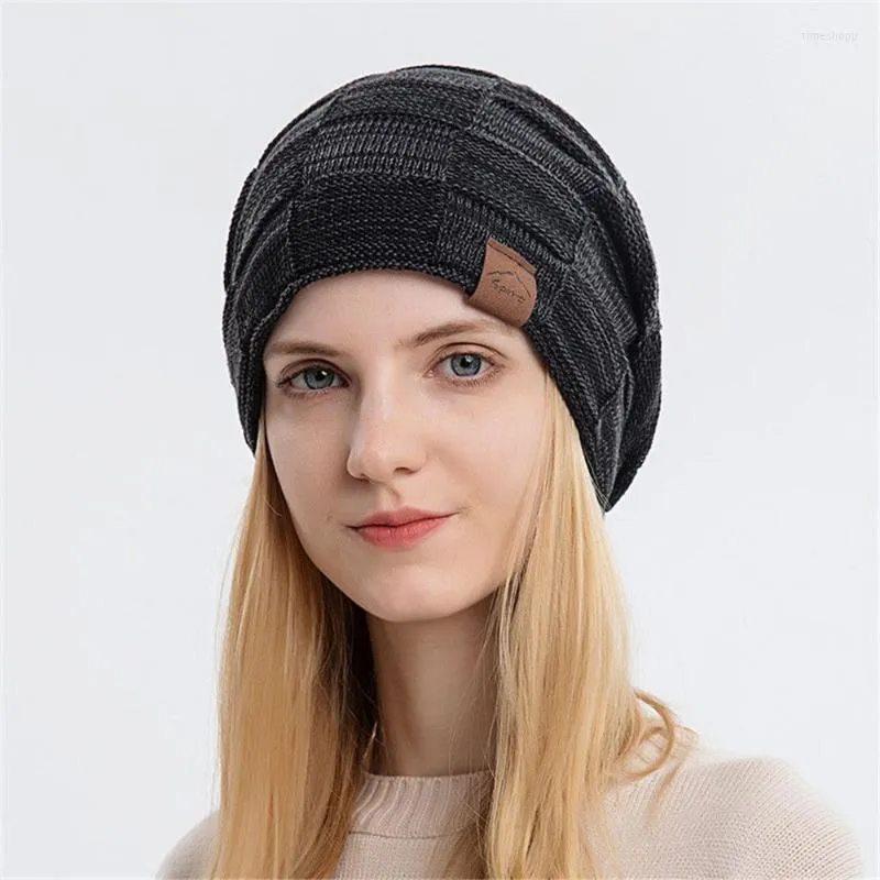 Bonnet / bouchons de crâne en tricot baggy bonnet de bonnet d'hiver