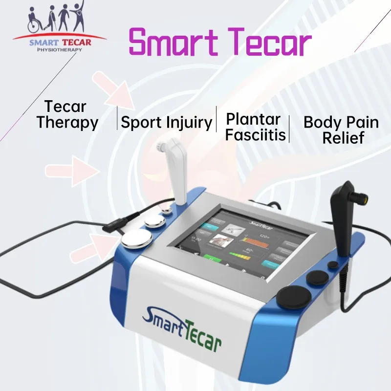 Draagbare Smart Tecar RF Diathermie Fysiotherapie Machine Voor lichaamspijn Relie Fasciitis Plantaris