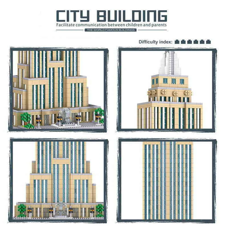City Architecture New York Empire State Building Blocks Set Back