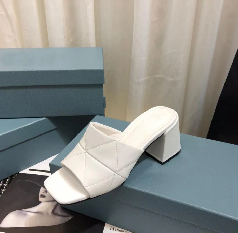 Luxury Designer Women Sandals High heels Slides Leather Hight Sandal Sexy Ladies Summer Slippers Size 35-40