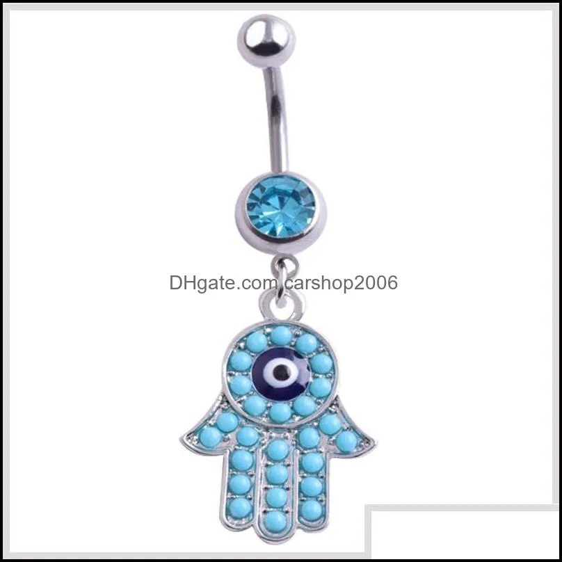 stainless steel belly dangle ring bell button navel rings simple design rhinestone body piercing fashion jewelry wholesale 0874wh