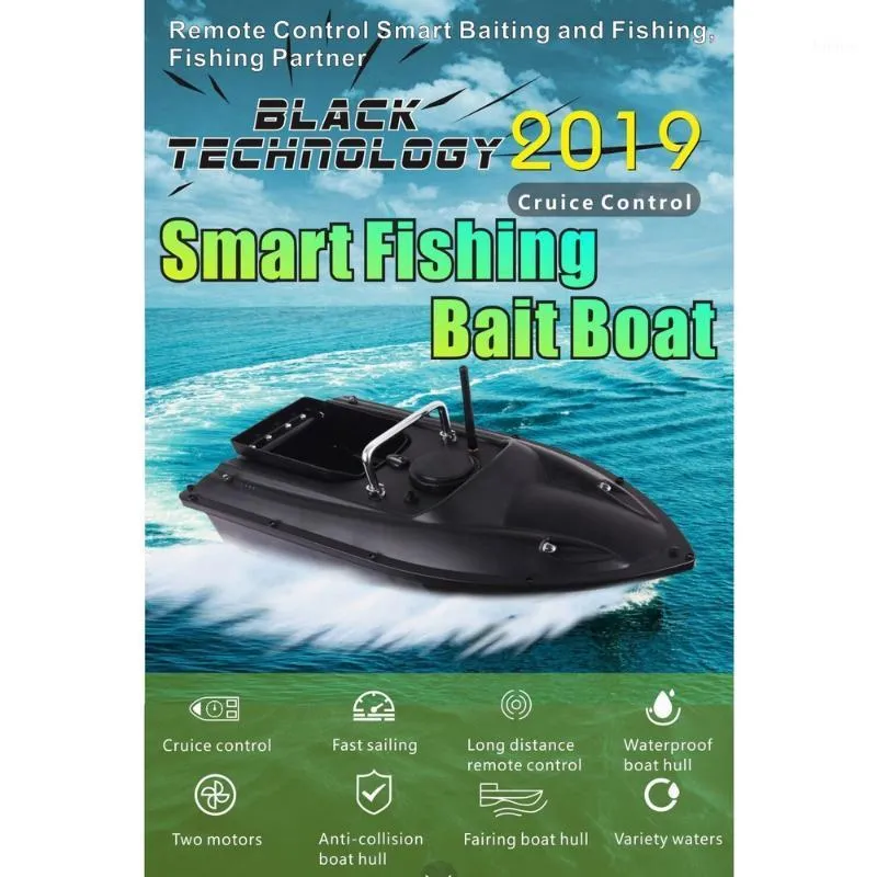 Fish Finder Fixed Speed ​​Cruise Function Intelligent Wireless RC Lure Boat Bait 500m 1,5 kg Fiske med gratis väska