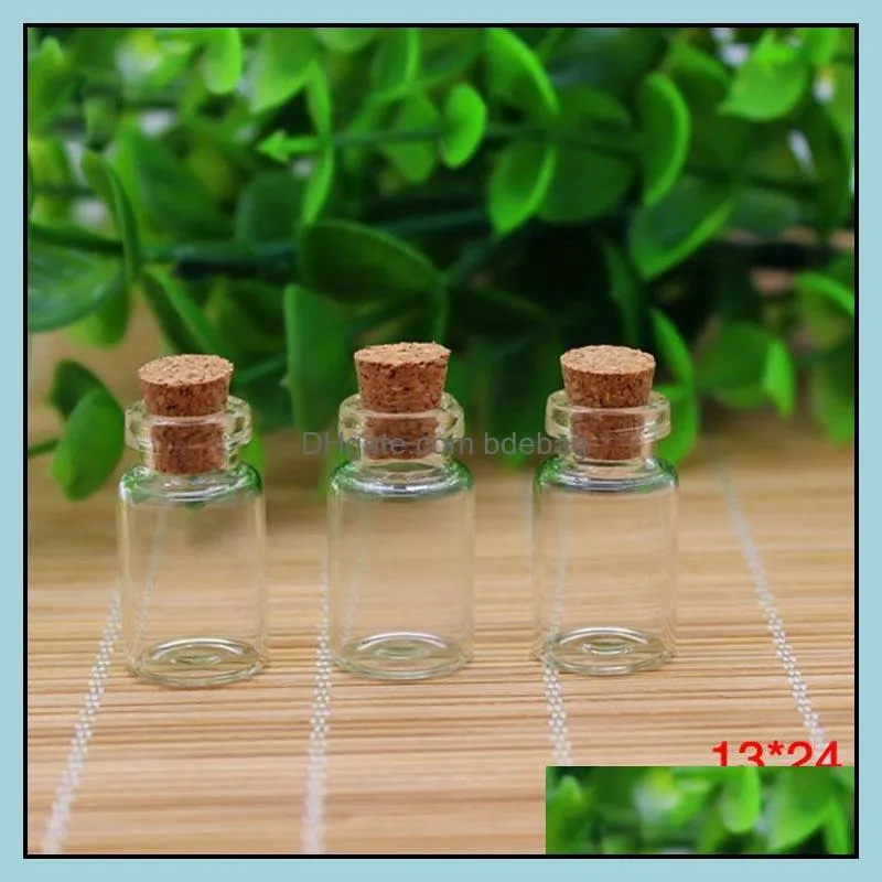 Hot Sale Small Mini Corked Bottle Vials Clear Glass Wishing Drift Bottle Container with Cork .5ml 1ml 2ml 3ml 4ml 5ml 6ml 7ml 10ml 15ml