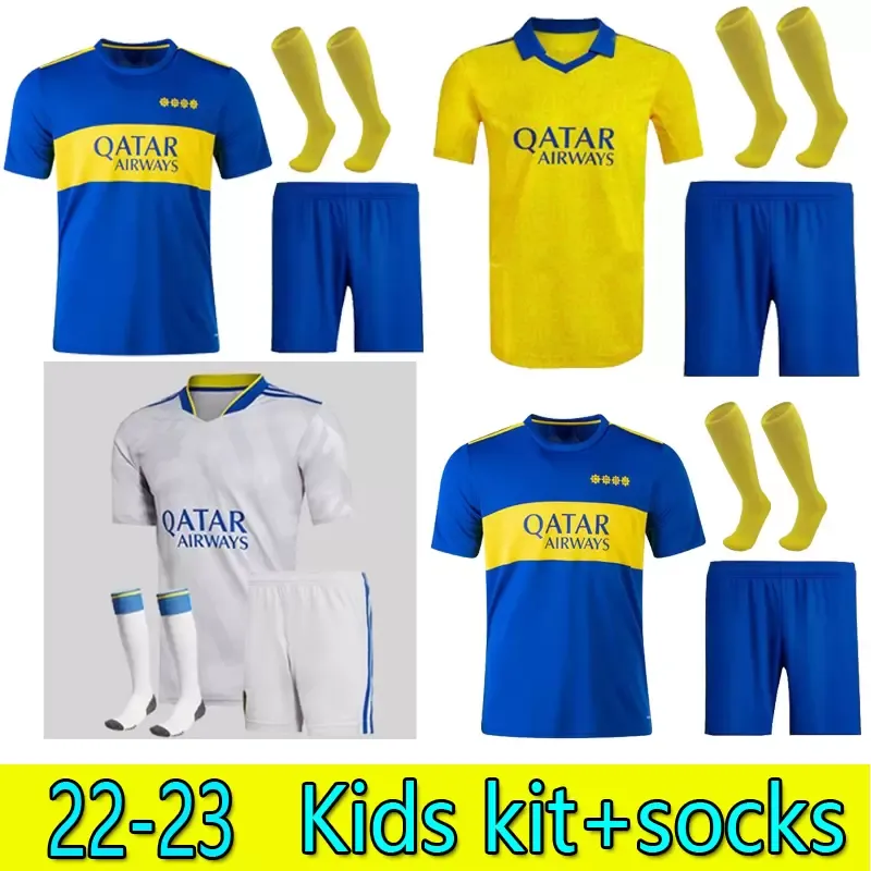 Kinderkit Socks 21/22/23 Boca Juniors de Rossi voetbalshirt thuis weg 3e Tevez Carlitos Maradona Roman Shirts Salvio Abila Pavon voetbal