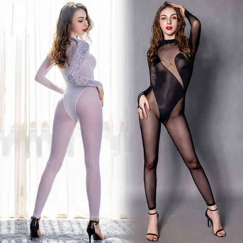 Nxy Sexy Sous-Vêtements Body Mesh Lingerie Sexy Voir À Travers Des Vêtements Élastiques Justaucorps Catsuit Collants Stripper Outfit Barboteuse Moulante Sexi 0401