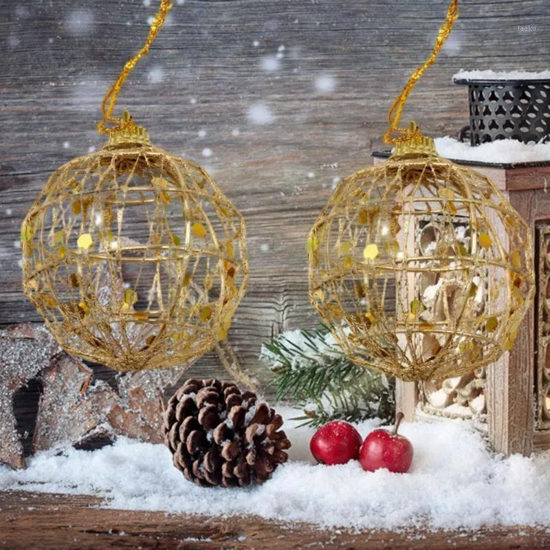 Parti Dekorasyon Noel Ağacı Kolye Altın Topu Tozlu Tozlu J4S6