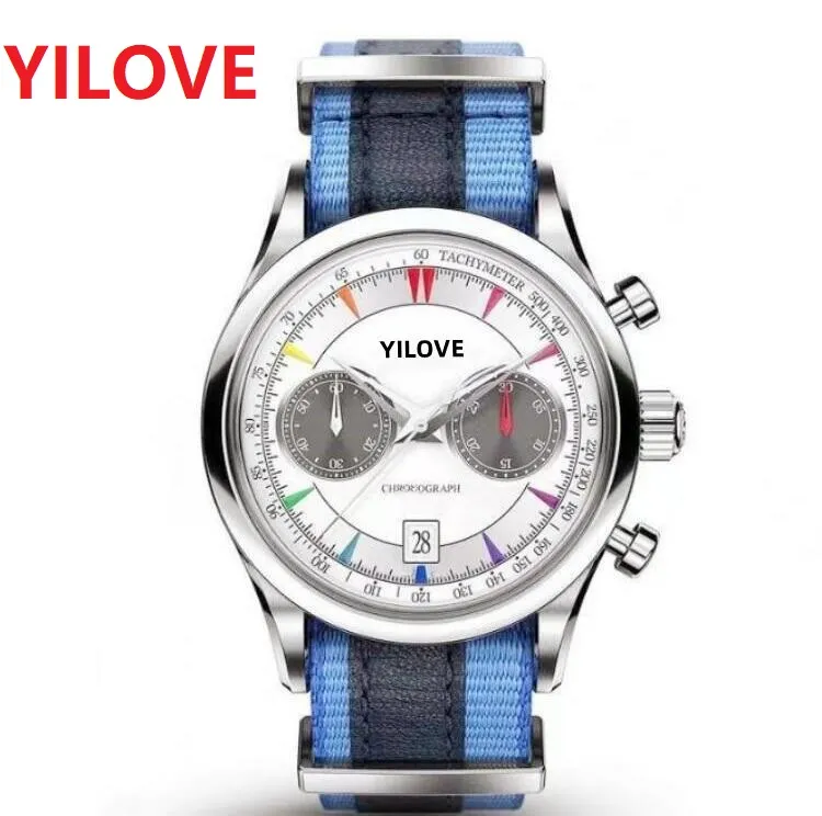 عالي الجودة أعلى طراز Quarz Chronograph Mens Watch Nylon Fabric Strap Super Luxury Watches Limited Edition Dial Dial Wristwatches Super Luminous Montre de Luxe