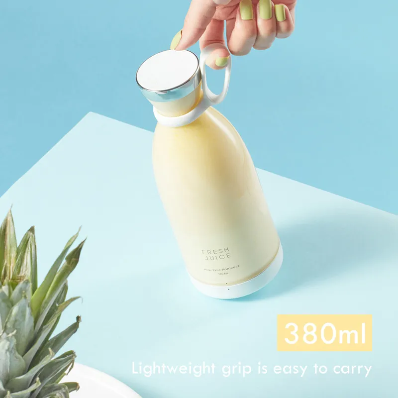 Portable Blender, Personal Size Blender for Juice, Shakes and Smoothies,  Wireless Charging with Four Blades, Mini Travel Bottle for Blender