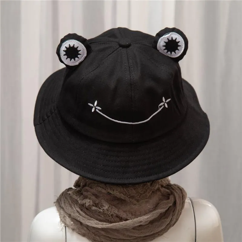 New Parent-Kid Cartoon Frog Bucket Hat Panama Fishing Cap Cute