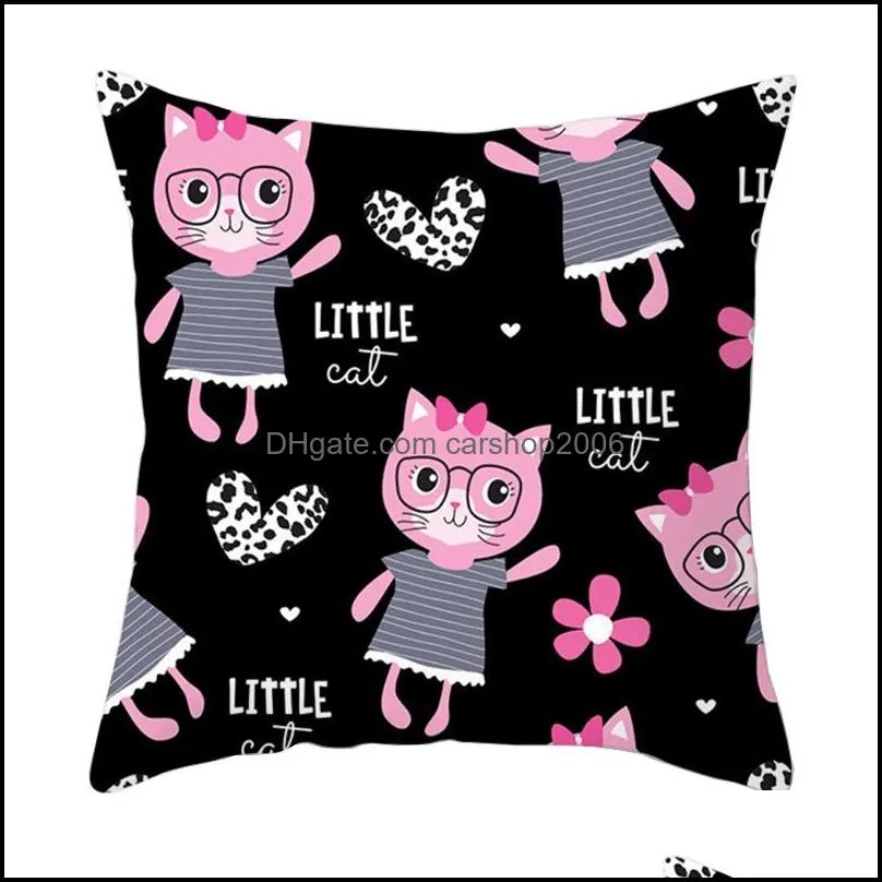 home furnishing pillow cover 45*45cm living room sofa lovely cartoon cat cushion cover decorative home chair throw pillow case vt1511