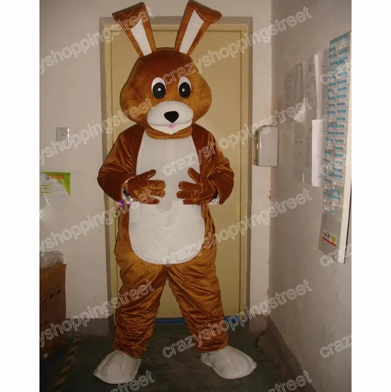 Halloween Lovely Brown Bruine Rabbit Mascot Kostuum Hoogwaardige stripfiguur Outfits Pak Volwassenen maat Kerstcarnaval Party Outdoor Outfit Advertentiepakken
