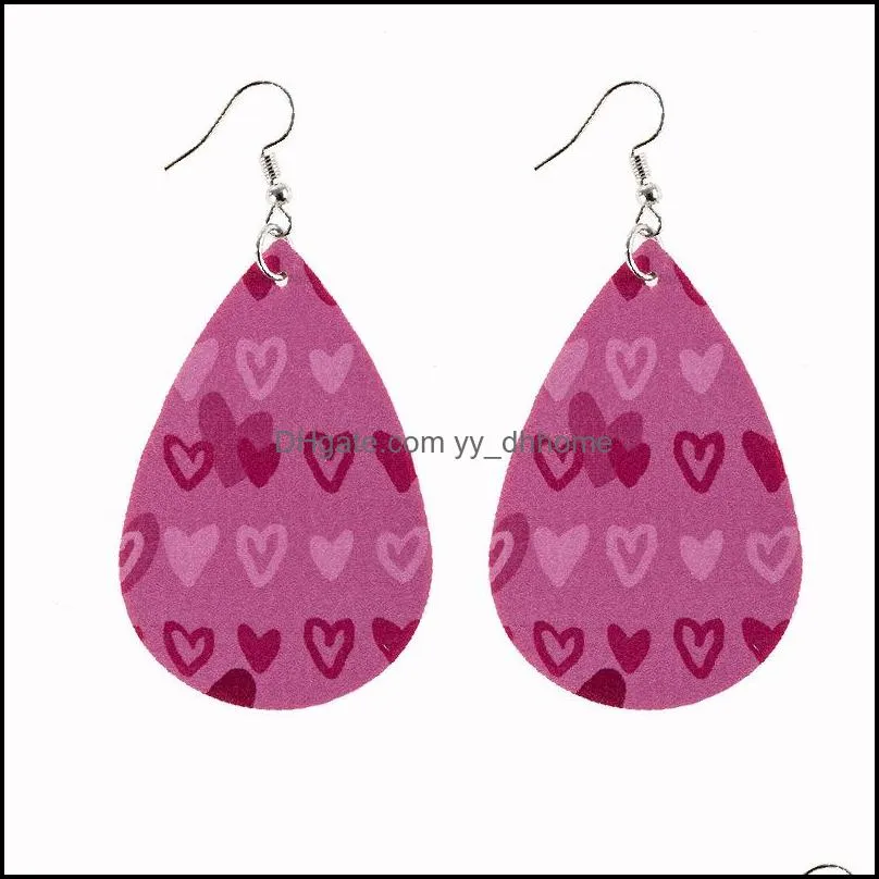 valentine`s day earrings for women girls lightweight faux leather dangle earring red heart couple fashion jewelry u44fa