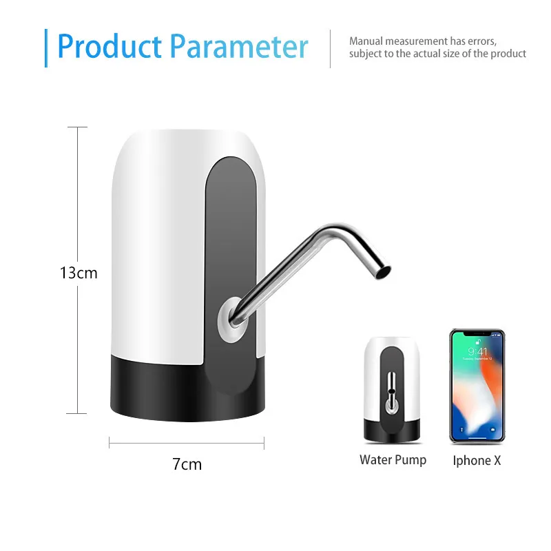 Portable Electric Water Bottle Dispenser Convenient Automatic Usb Water ...