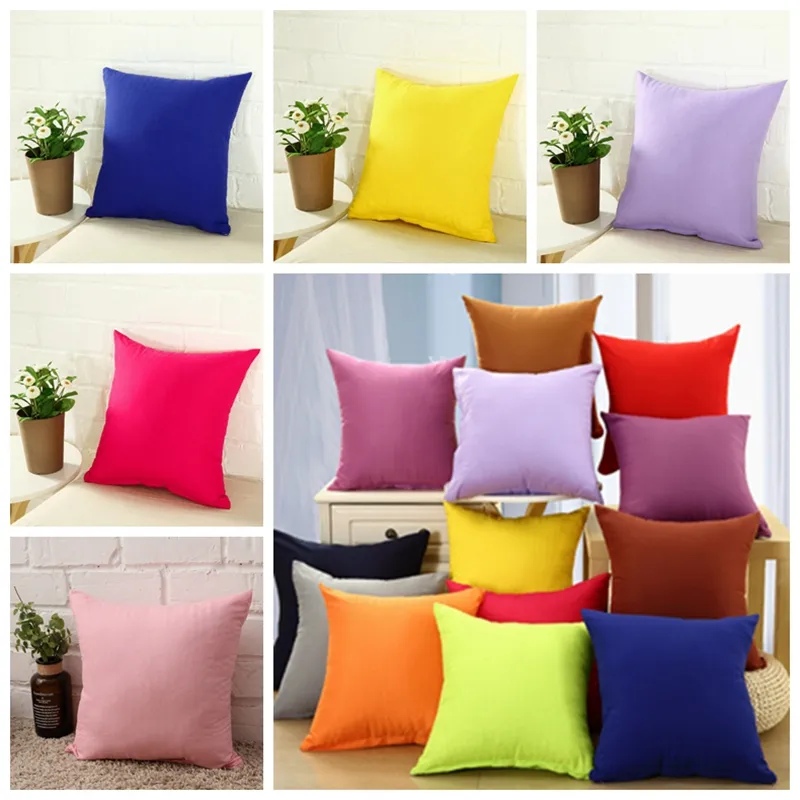 45*45cm pillow case pure color polyester white pillow cover cushion covers decor blank christmas decors gift LK0050