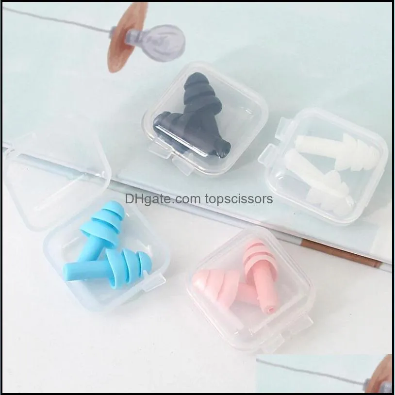 Silicone Earplugs Swimmers Soft and Flexible Ear Plugs for travelling & sleeping reduce noise Ear plug 8 colors LX6917