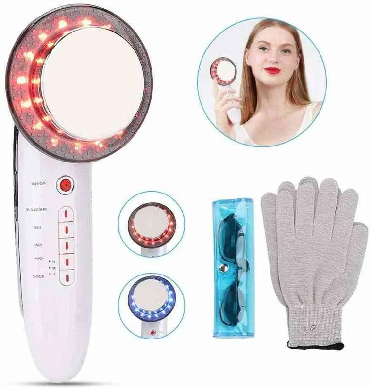 EMS LED MassageAdor 6 EM 11MHz、Luz Vermelha/Azul Infravermelho、Para Cuidados Com A Pele do Corpo、Cintura、Quadril、Pernas、Slim、220429