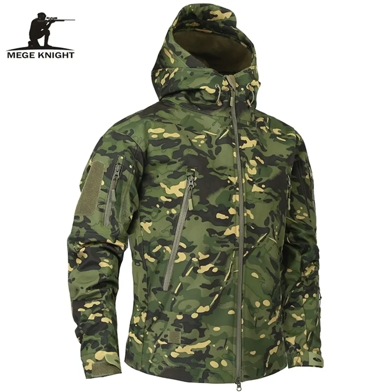 Mege Brand Clothing Autumn Men S Military Camouflage Fleece Jacket Army Tactical Multicam Manlig vindbrytare 220715