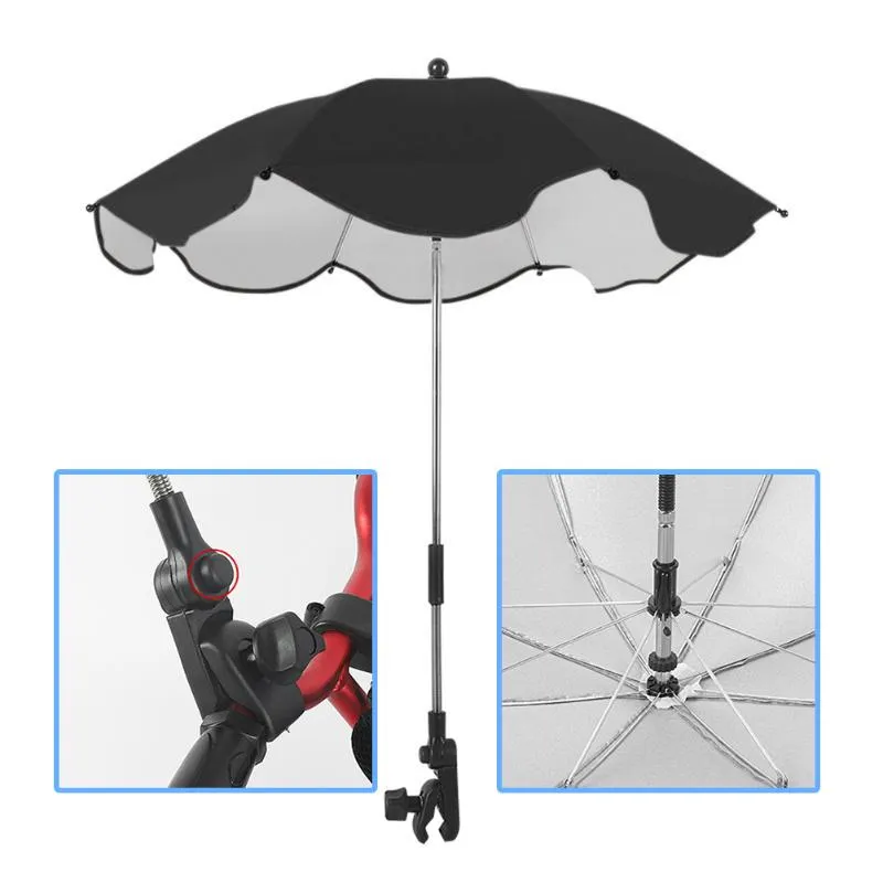 Kinderwagen-Teile-Zubehör, universeller Kinderwagen-Regenschirm, verstellbarer Schatten, UV-Sonnenschutz für Zubehör, Kinderwagen