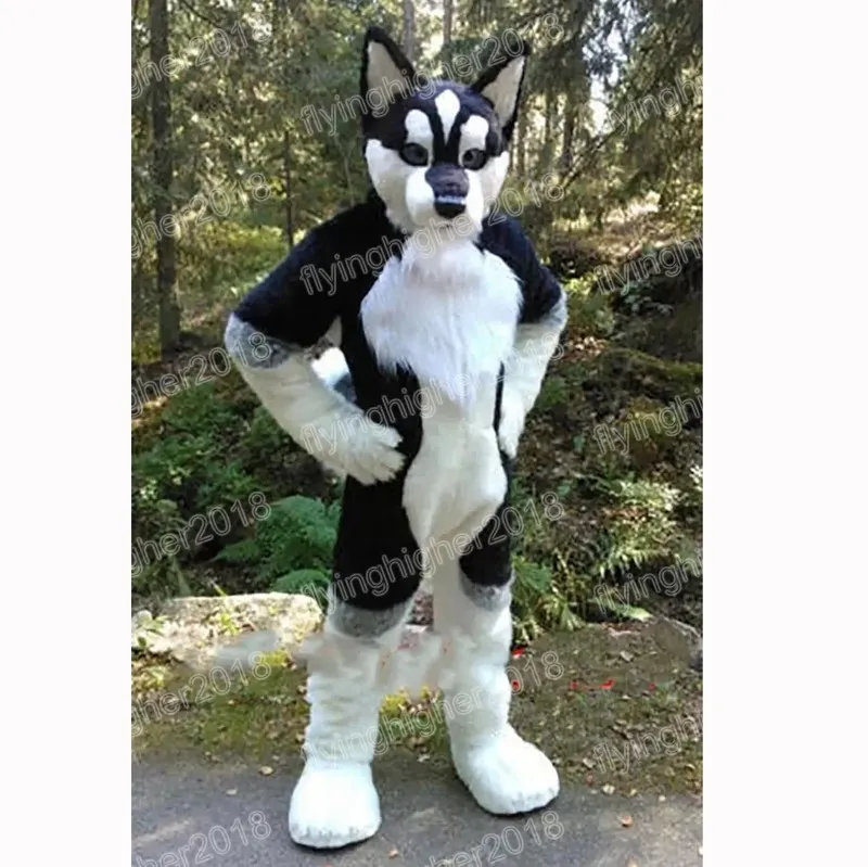 Hallowee Long Fur Husky Fox Dog Mascot Costume Cartoon Anime Theme ...