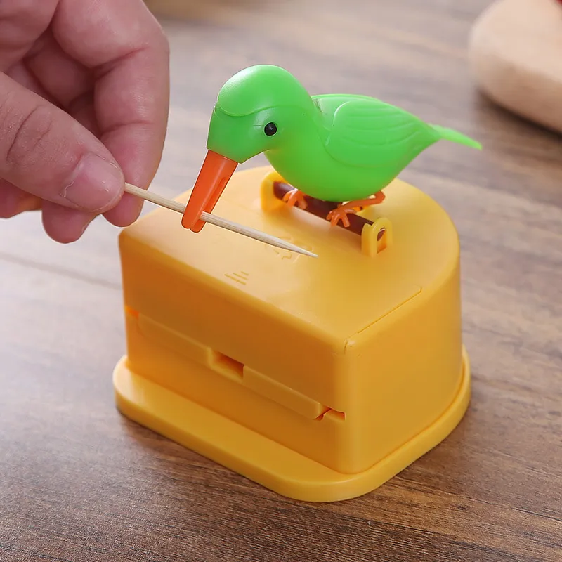 Kleine vogel tandenstoker container automatische tandenstoker dispenser tandenstoker houder huisdecoratie keuken accessoires