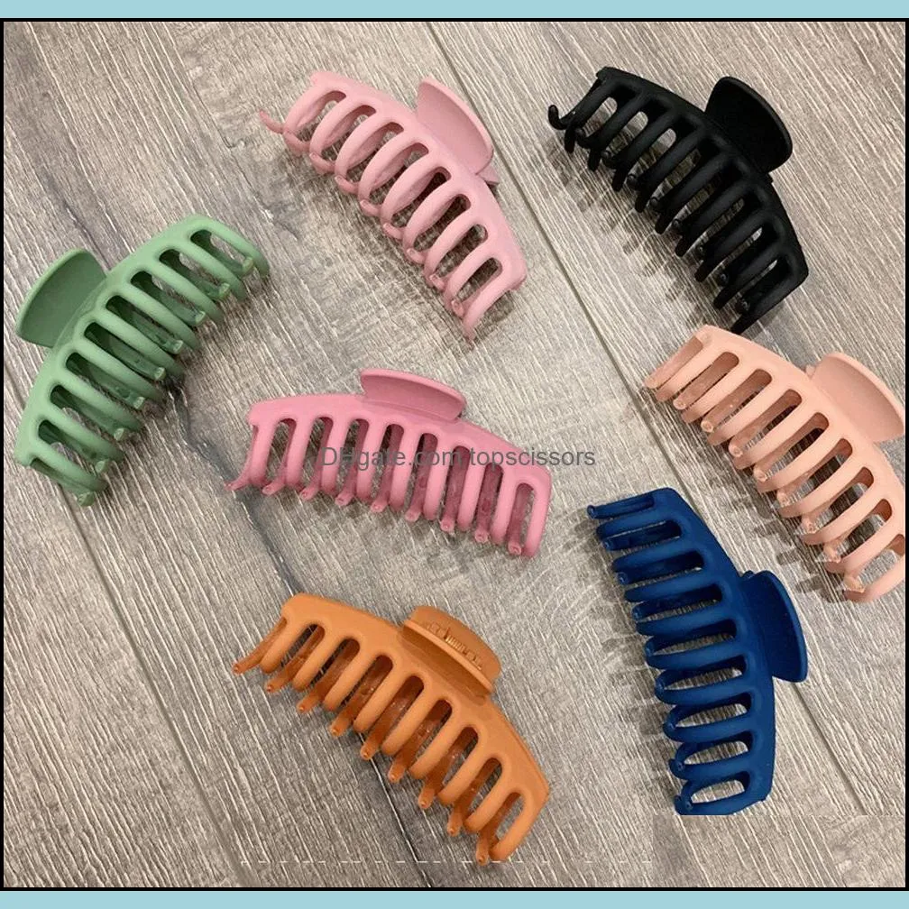 Girls Hair Accessories Clips 1pc Korean Hairpins For Solid Headwear Barrette Big Acrylic Women Hair Claws Elegant Frosted sqcuC