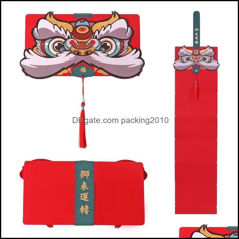 Gift Wrap Chinese Red Envelopes R Year 2022 Of Tiger Hong Bao Packet For Spring Festival/Wedding/Birthday/Children