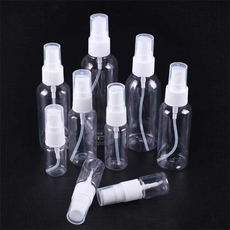 Flacone spray vuoto Bottiglie per lozione disinfettante per le mani in plastica Atomizzatore da viaggio Contenitori cosmetici trasparenti riutilizzabili 30 50 100 ml